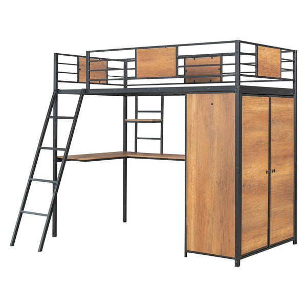 Loft Bed With L Shape Desk And Wardrobe
