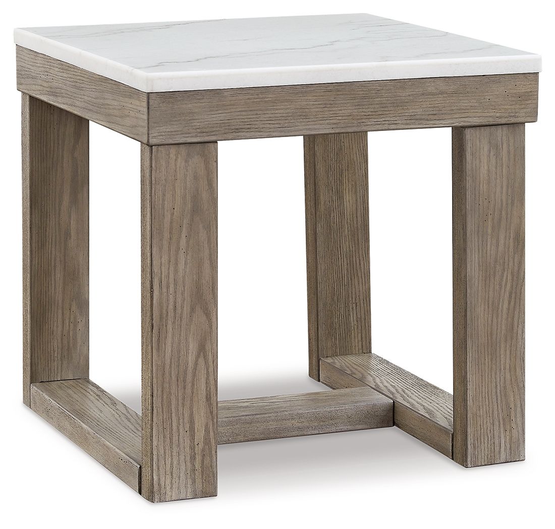 Loyaska - Brown / Ivory - Square End Table - Urban Living Furniture (Los Angeles, CA)