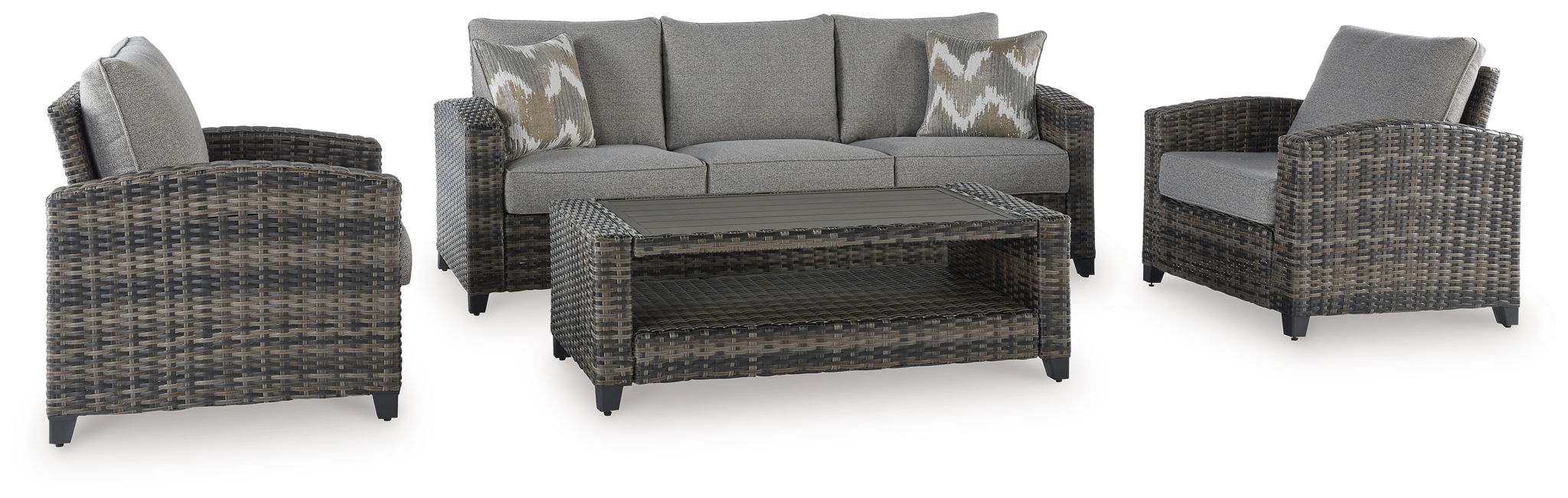 Oasis Court - Gray - Sofa, Chairs, Table Set (Set of 4) - Urban Living Furniture (Los Angeles, CA)