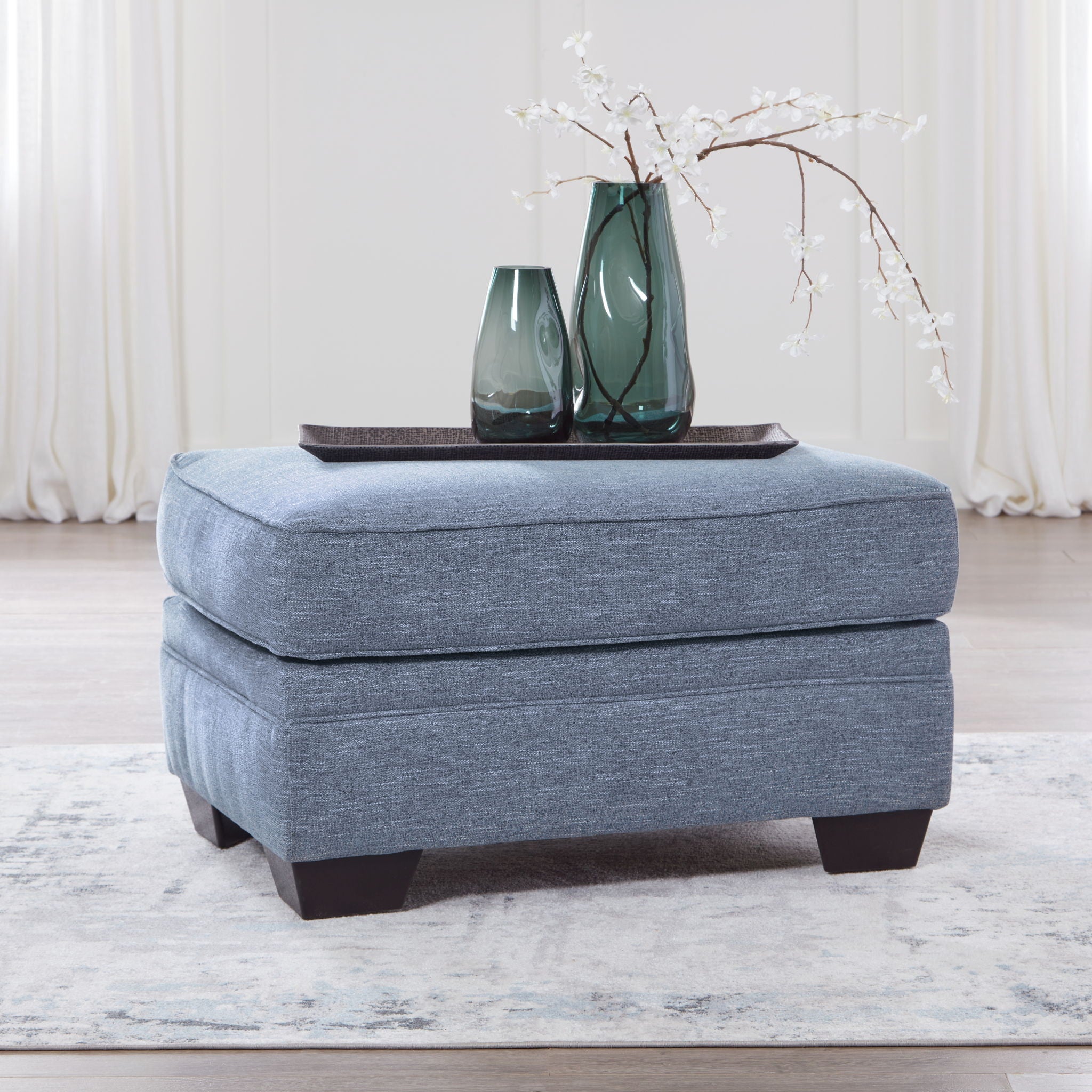 Carissa Manor - Denim - Ottoman - Urban Living Furniture (Los Angeles, CA)