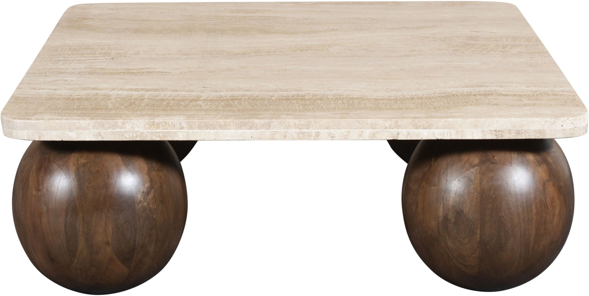 Strata - Travertine And Mango Wood Coffee Table - Brown / Beige - Urban Living Furniture (Los Angeles, CA)