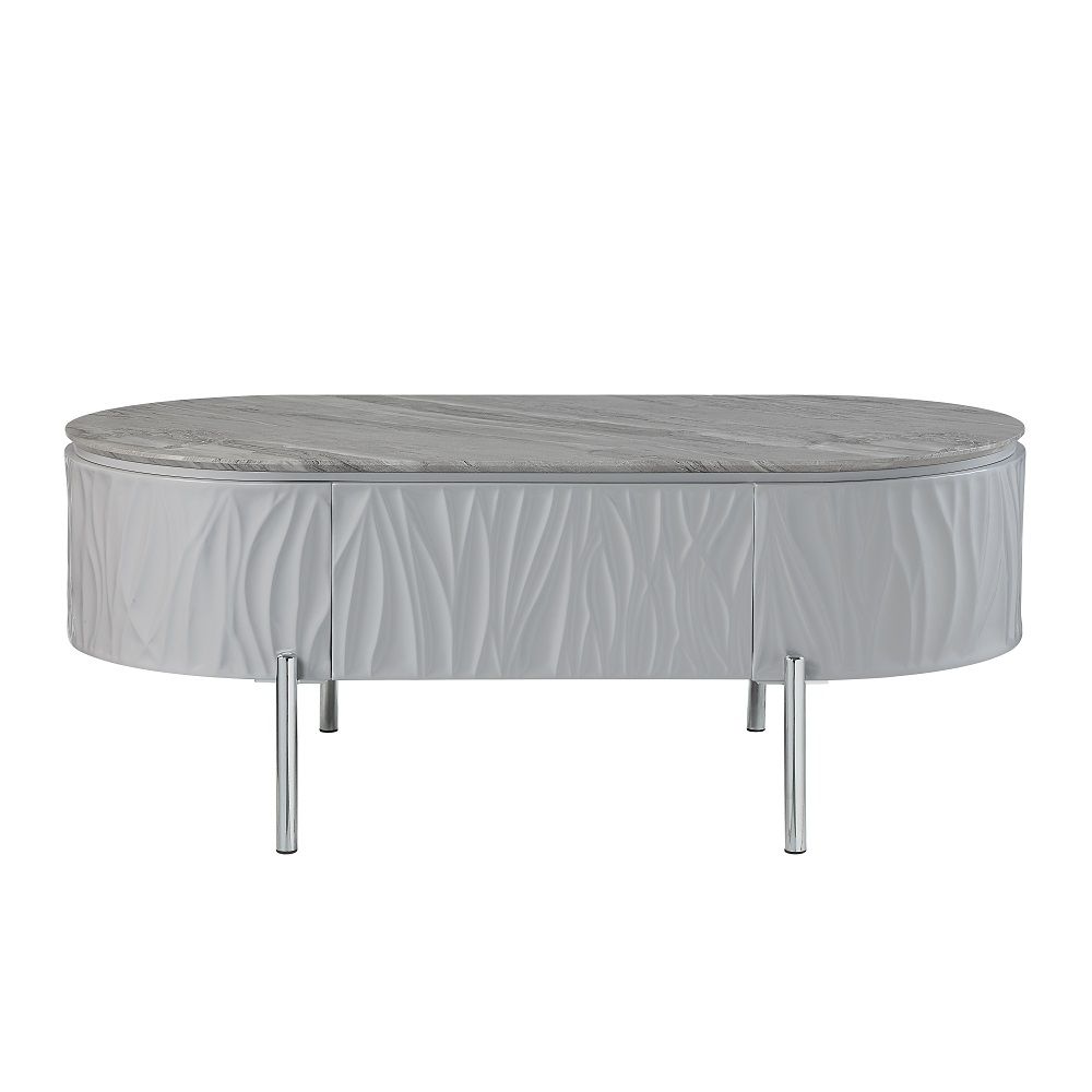 Yukino - Coffee Table - Gray High & Chrome - Urban Living Furniture (Los Angeles, CA)