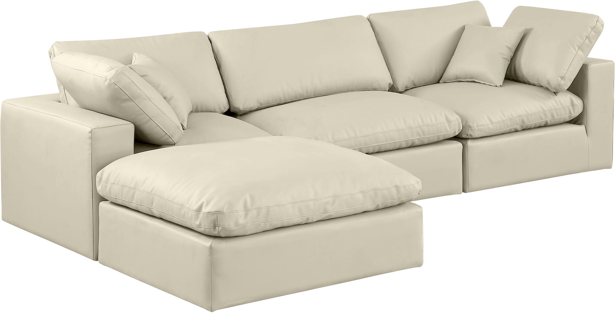 Comfy - 4 Piece Faux Leather Modular Sectional With Chaise - Urban Living Furniture (Los Angeles, CA)