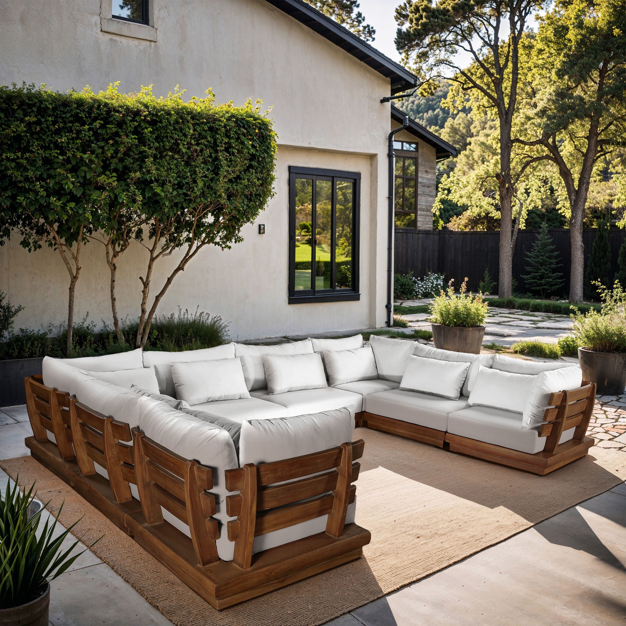 Mirella - 8 Piece Water Resistant Fabric Upholstered Outdoor Patio Modular Sectional - Urban Living Furniture (Los Angeles, CA)