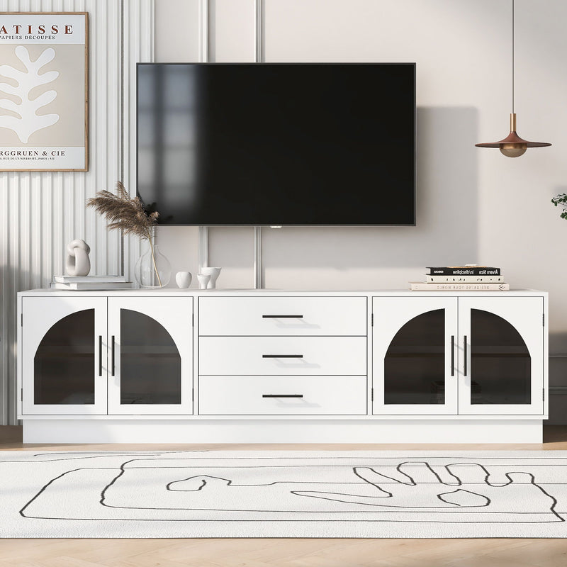 Modern Minimalist TV Stand For TVs Up To 75" With Adjustable Shelves