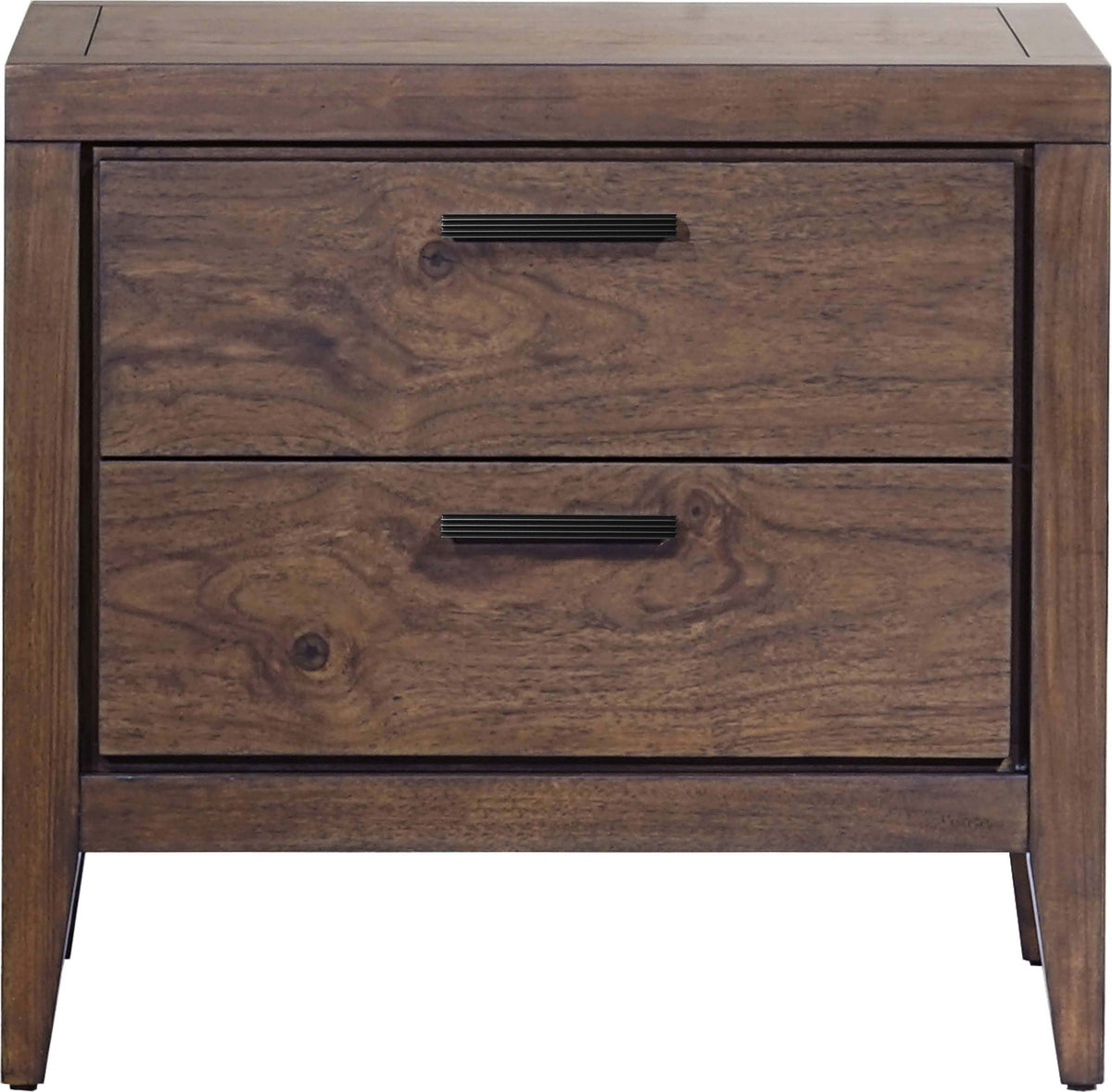 Boracay - Two Drawer USB Charging Nightstand - Wild Oats Brown