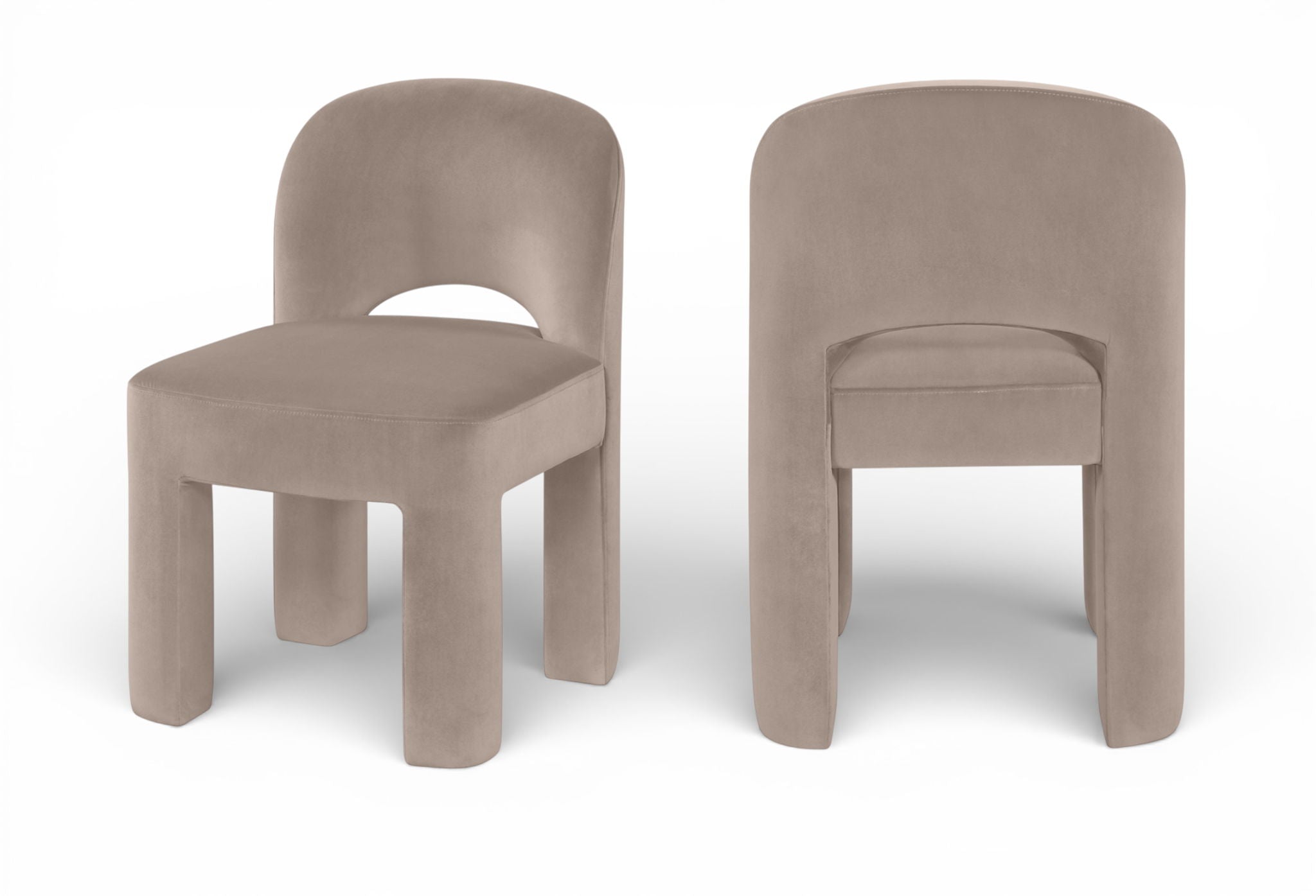 Celine - Velvet Performance Fabric Upholstered Dining Chair (Set of 2) - Taupe - Urban Living Furniture (Los Angeles, CA)