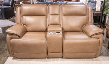 Glencroft - Sahara - Power Reclining Loveseat With Console / Adjustable Headrest