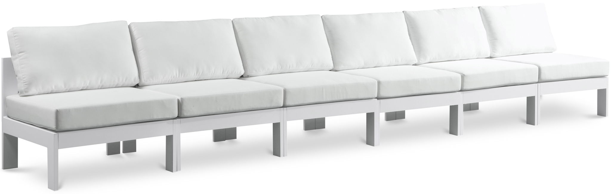 Nizuc - Outdoor Patio 6 Seat Armless Modular Sofa With White Frame - Urban Living Furniture (Los Angeles, CA)