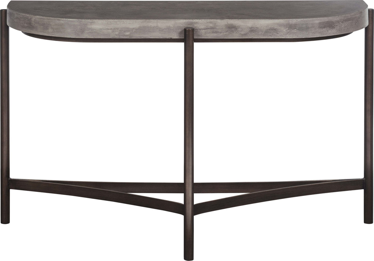Lyon - Semi Circular Concrete And Metal Console Table