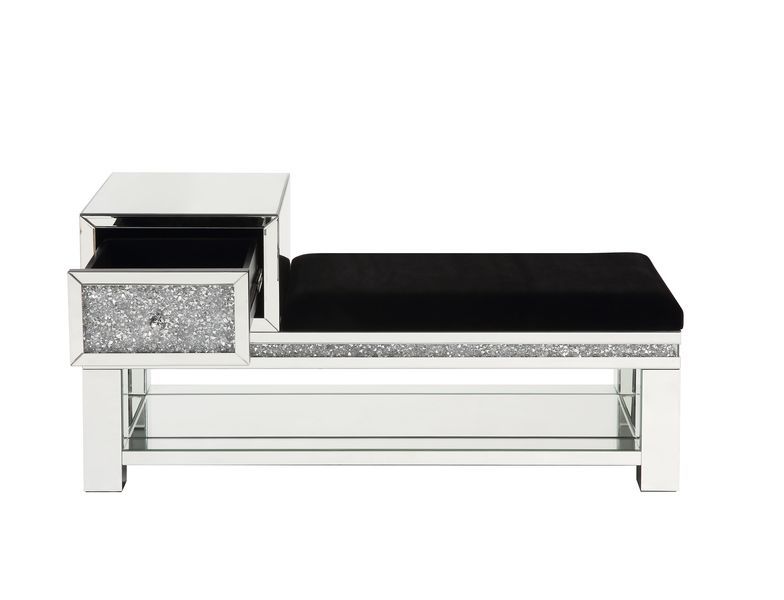 Noralie - Bench - Mirrored & Faux Diamonds - 24" - Urban Living Furniture (Los Angeles, CA)