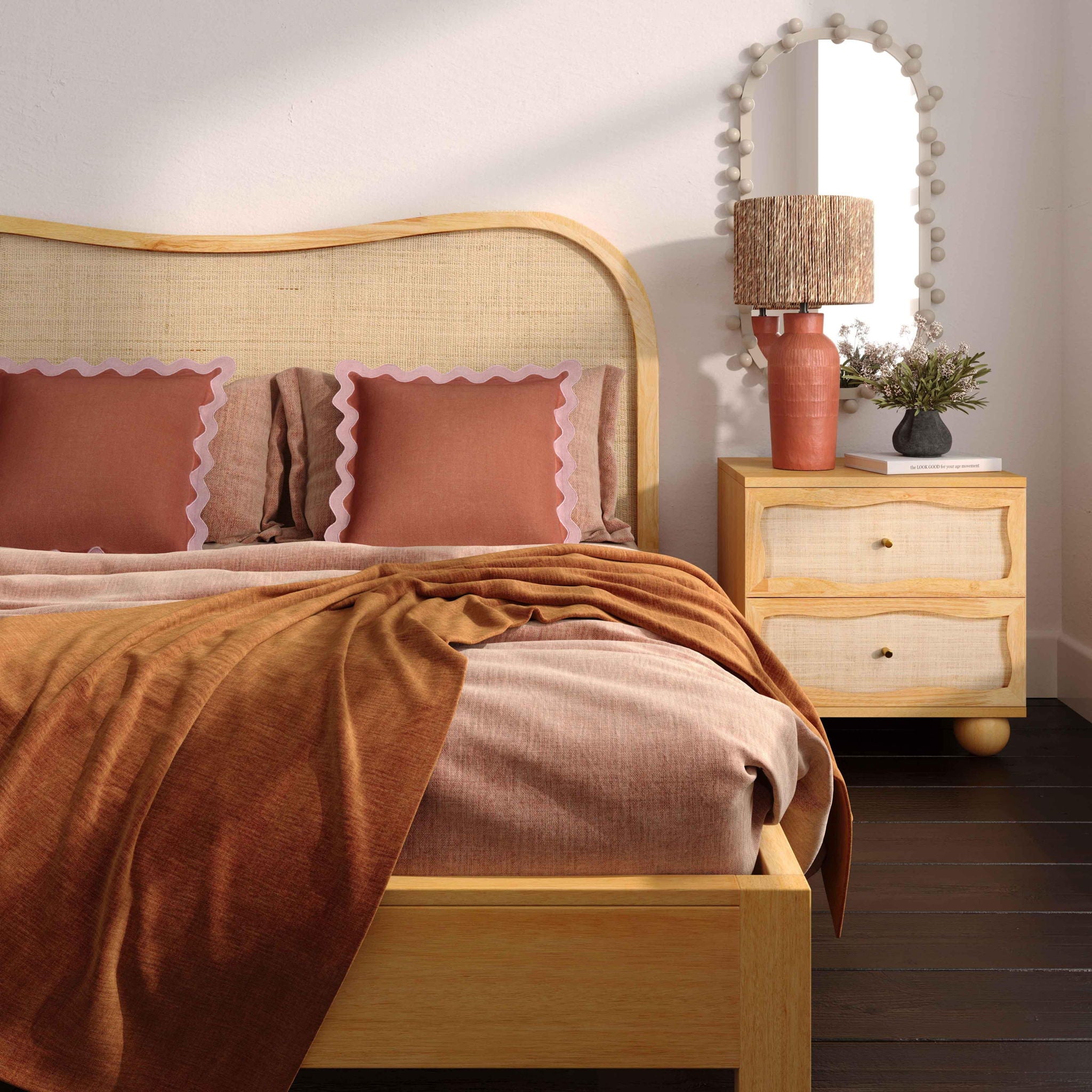 Grappa - Wood & Rattan Bed - Urban Living Furniture (Los Angeles, CA)