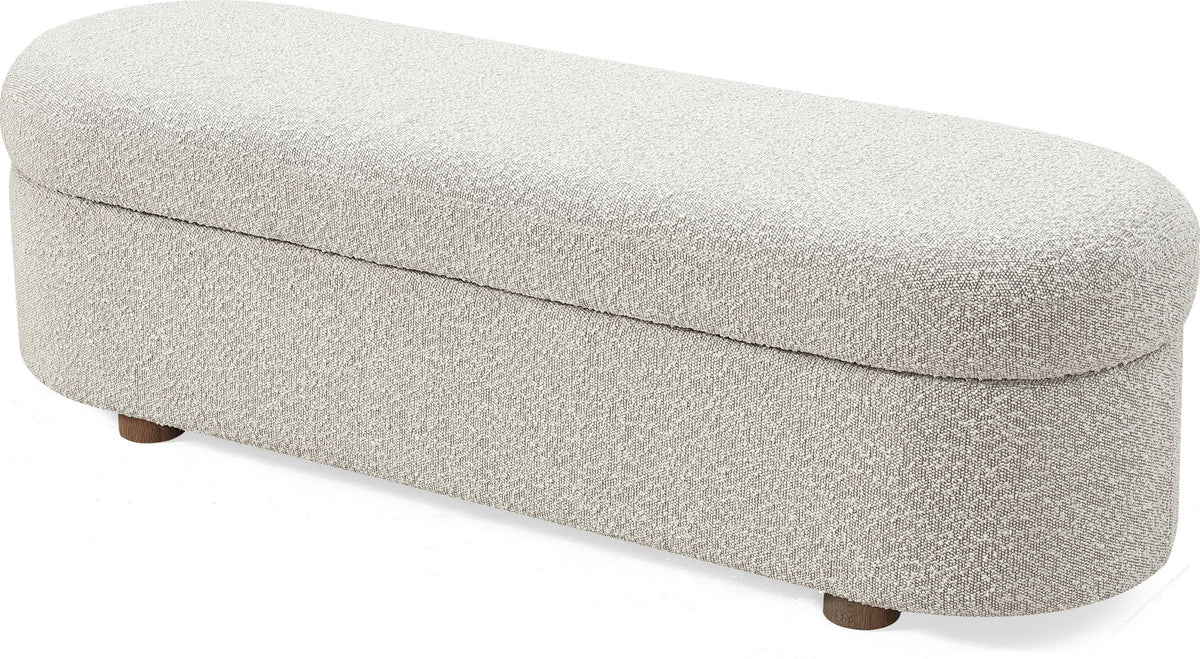 Virgil Kiki - Upholstered Hinged Storage Bench - Cotton Ball Boucle (2026)