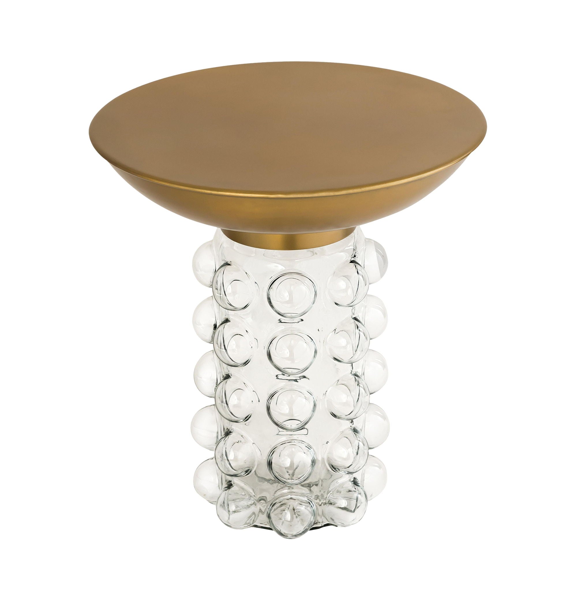 Bubble - Glass / Brass Side Table - Light Brown - Urban Living Furniture (Los Angeles, CA)