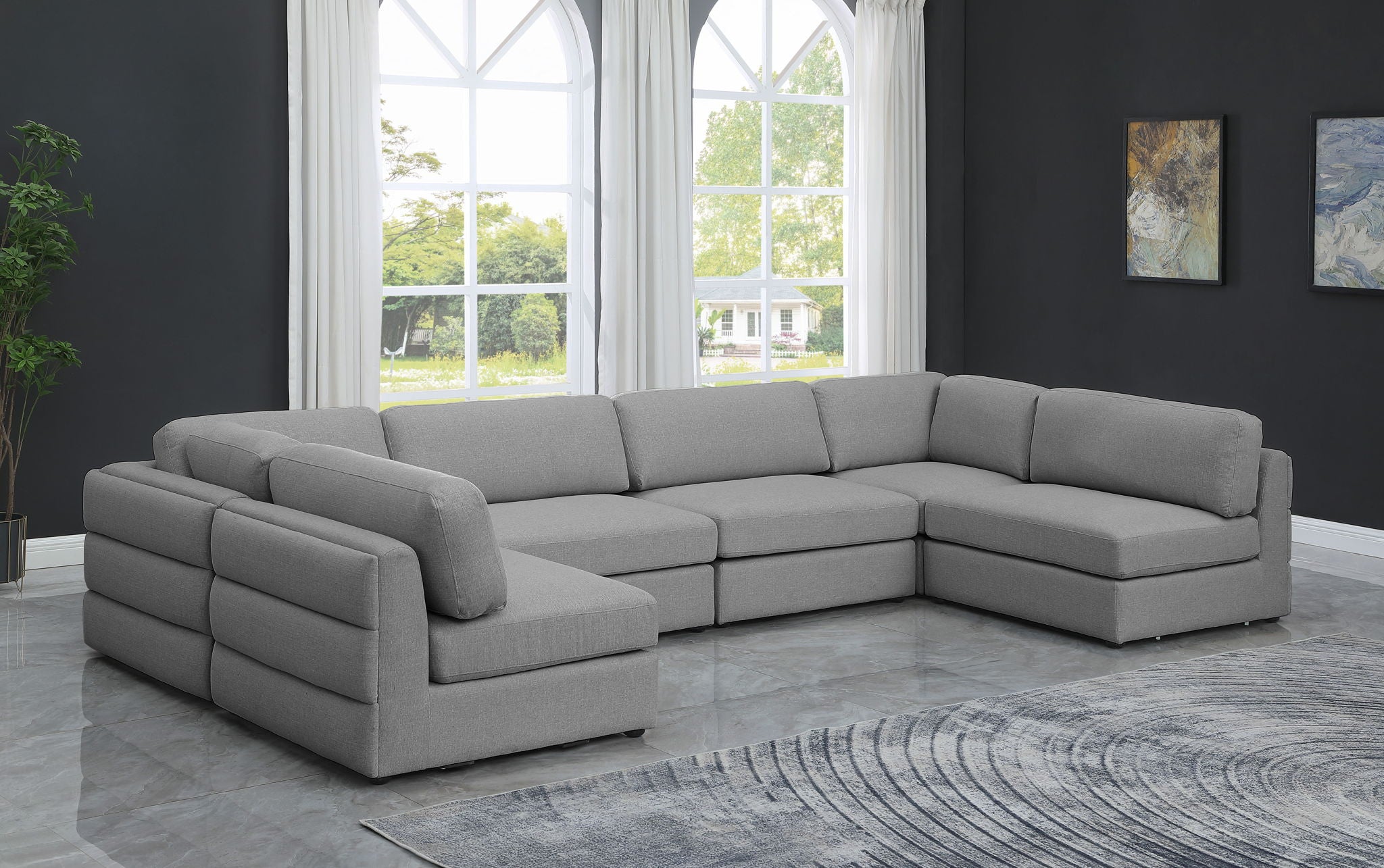 Beckham - 6 Piece Modular U-Shaped Armless Sectional - Urban Living Furniture (Los Angeles, CA)