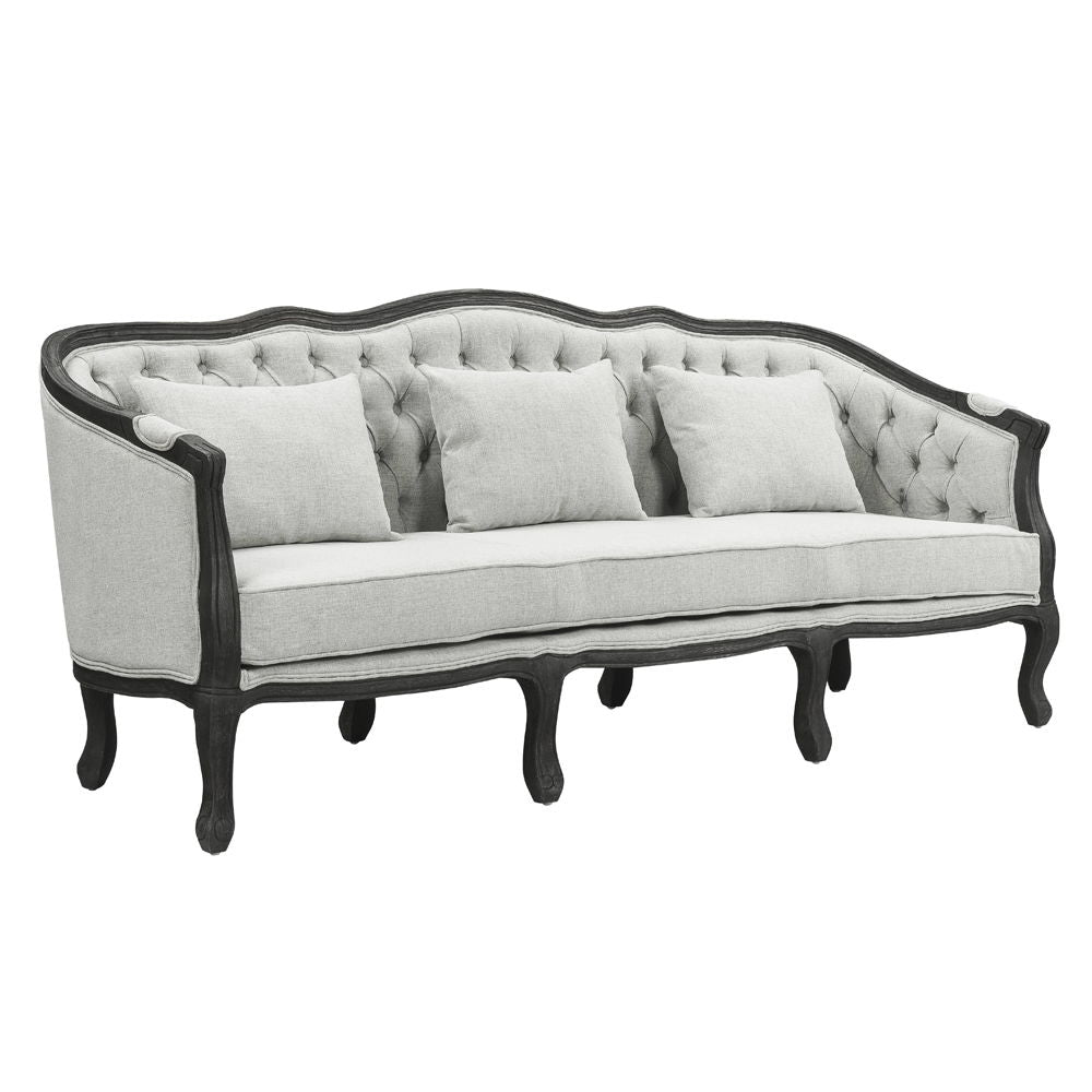 Samael - Sofa With 3 Pillows - Gray Linen & Dark Brown - Urban Living Furniture (Los Angeles, CA)