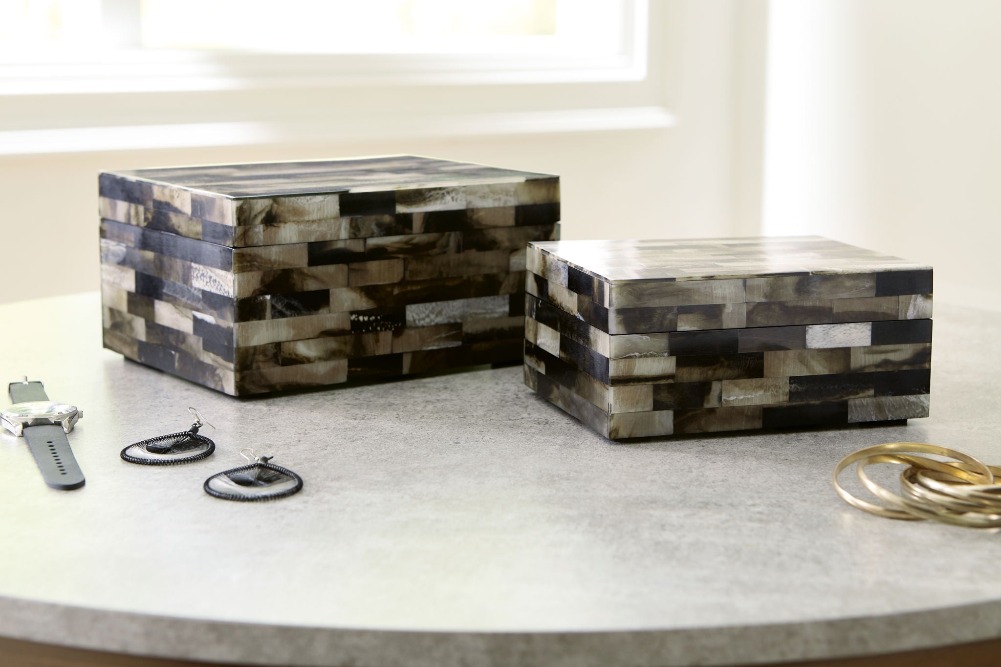 Ellford - Black / Brown / Cream - Box Set (Set of 2) - Urban Living Furniture (Los Angeles, CA)