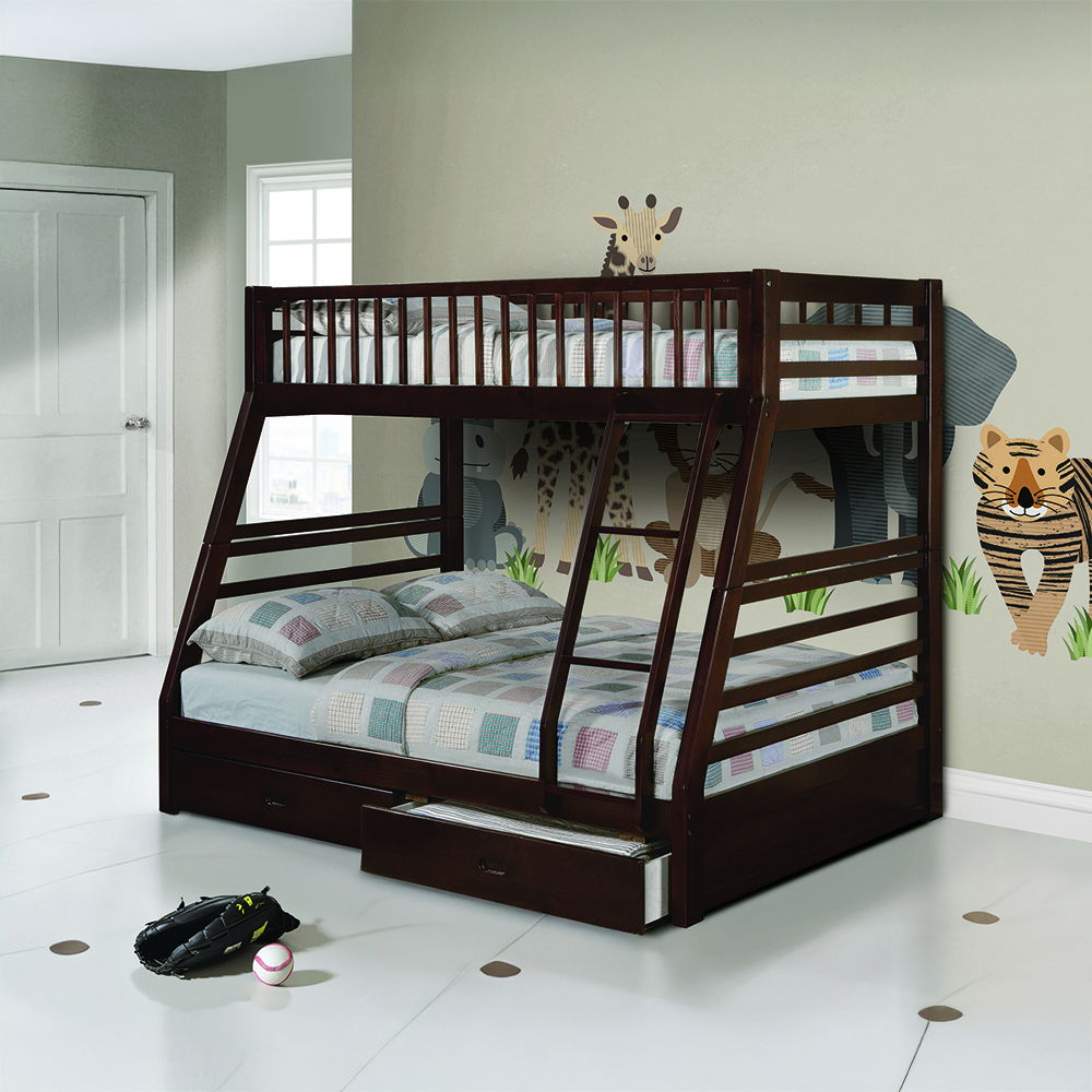 Jason - Twin Over Full Bunk Bed - Espresso - Urban Living Furniture (Los Angeles, CA)