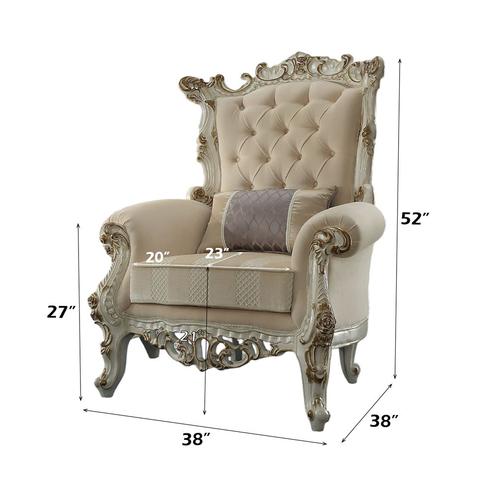 Picardy II - Accent Chair With Pillow - Fabric & Antique Pearl - Urban Living Furniture (Los Angeles, CA)