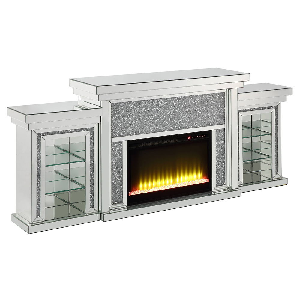 Noralie - Fireplace With LED - Mirrored & Faux Diamonds - Urban Living Furniture (Los Angeles, CA)