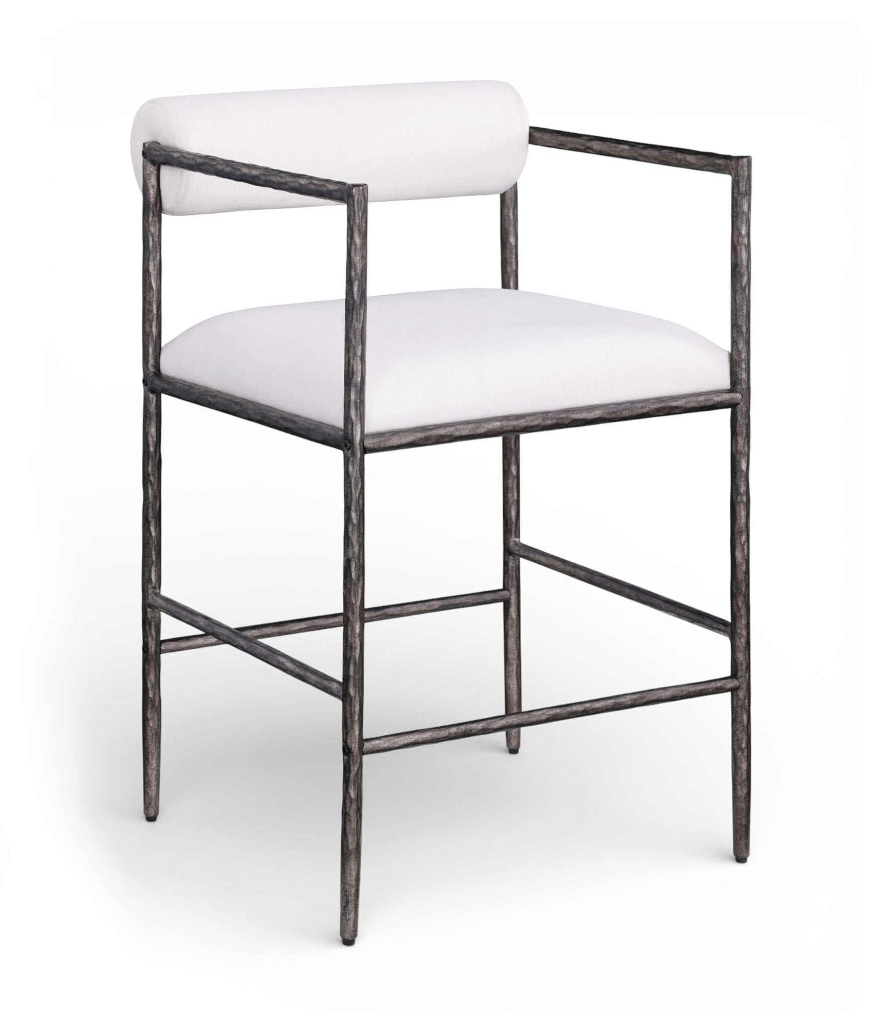Axis - Linen Textured Cream Fabric Upholstered Counter Stool (Set of 2) - Urban Living Furniture (Los Angeles, CA)