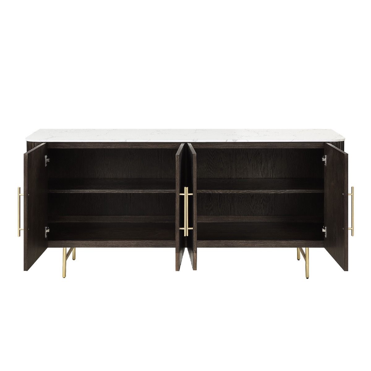 Clayten - Server - White Natural Marble Top & Espreeso Finish - Urban Living Furniture (Los Angeles, CA)