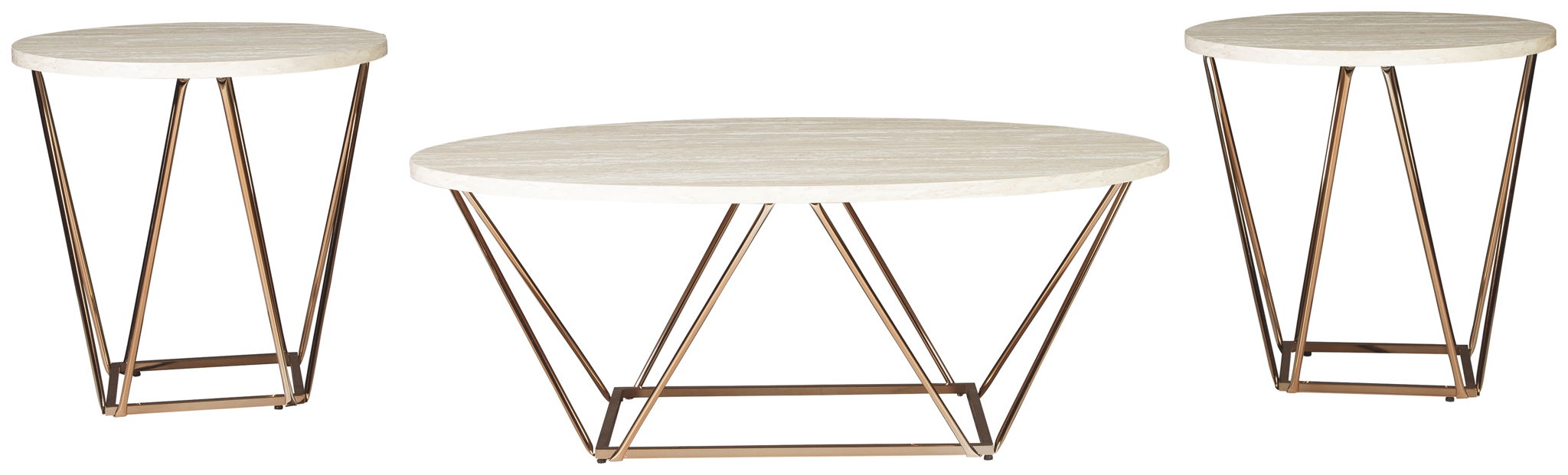 Tarica - White / Metallic - Occasional Table Set (Set of 3) - Urban Living Furniture (Los Angeles, CA)