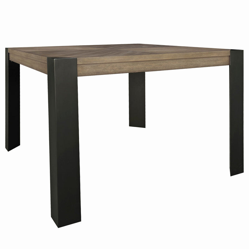 Cedar Fork - 54" Dining Square Counter Table With 4 Counter Stools - Smoked Arabica