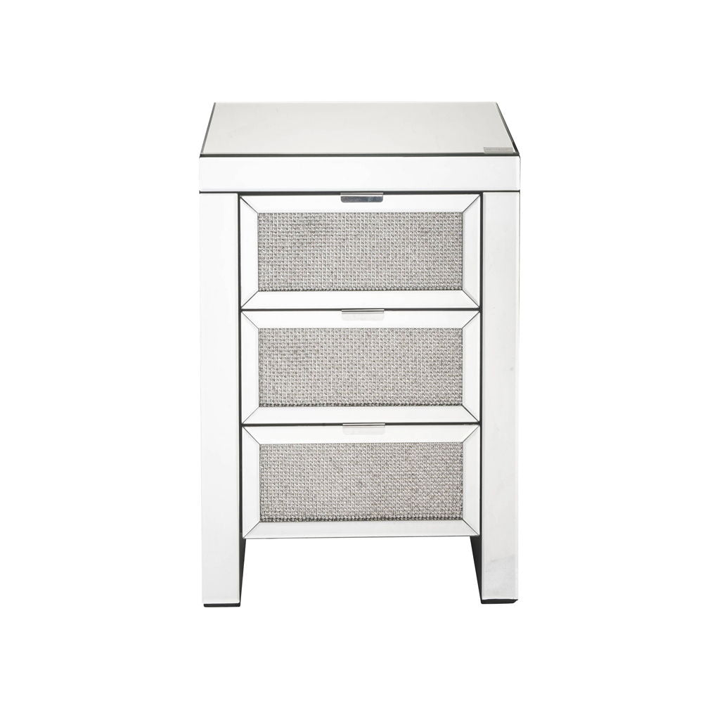 Noralie - Accent Table, 3 Storage Drawers - Mirrored & Faux Diamonds - Urban Living Furniture (Los Angeles, CA)