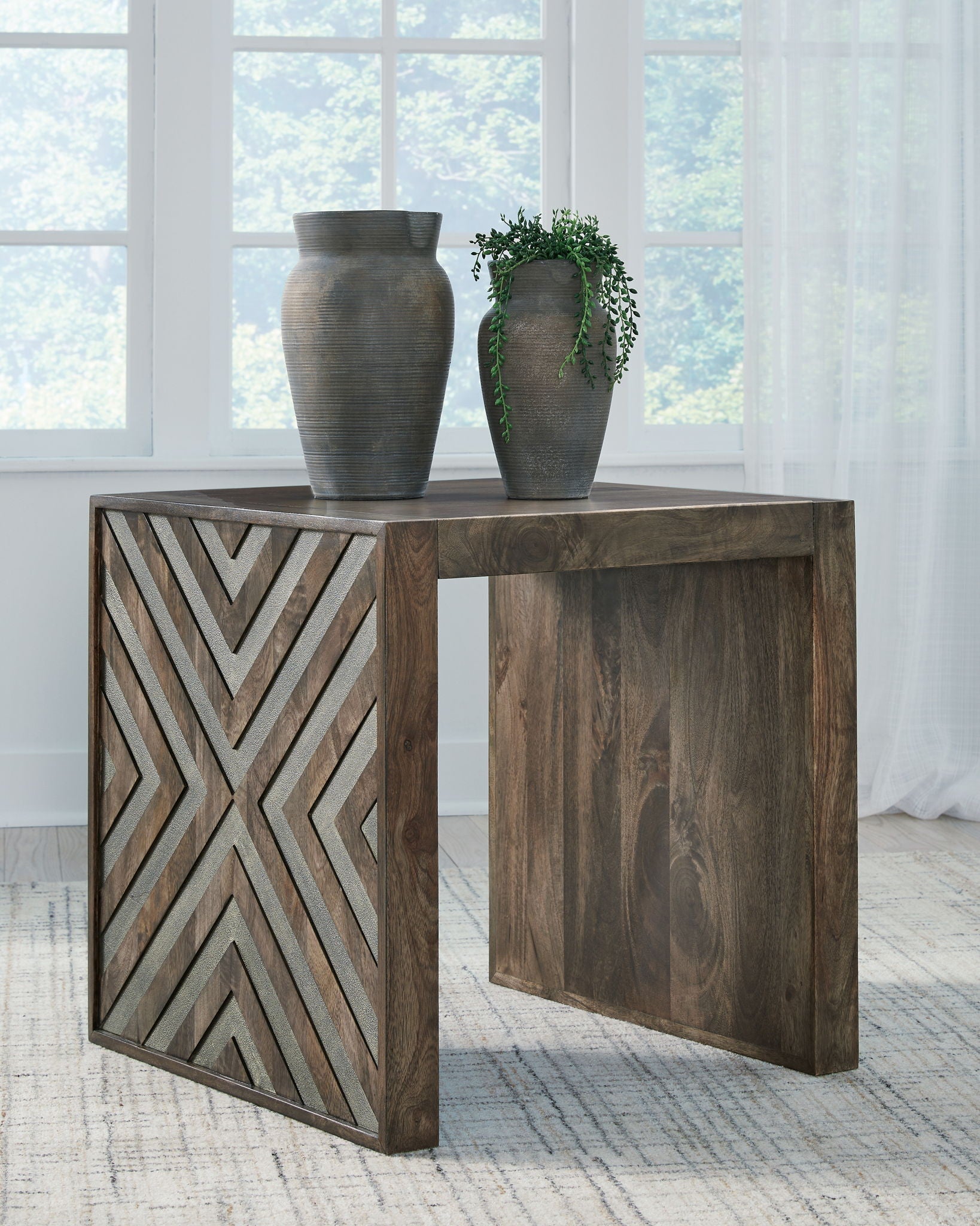 Dreggan - Brown - Square End Table - Urban Living Furniture (Los Angeles, CA)