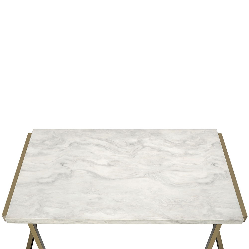 Boice II - End Table - Faux Marble Top & Champagne - Urban Living Furniture (Los Angeles, CA)