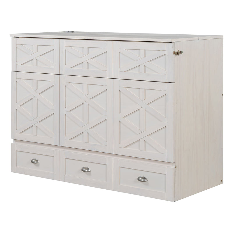 Murphy Bed With Large Drawers And USB Ports