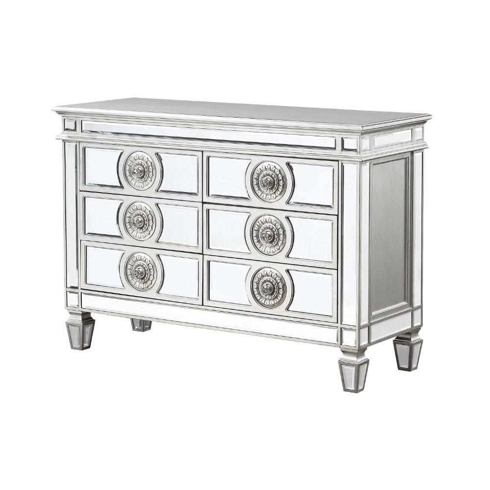 Varian - Server - Mirrored & Antique Platinum - 34" - Urban Living Furniture (Los Angeles, CA)