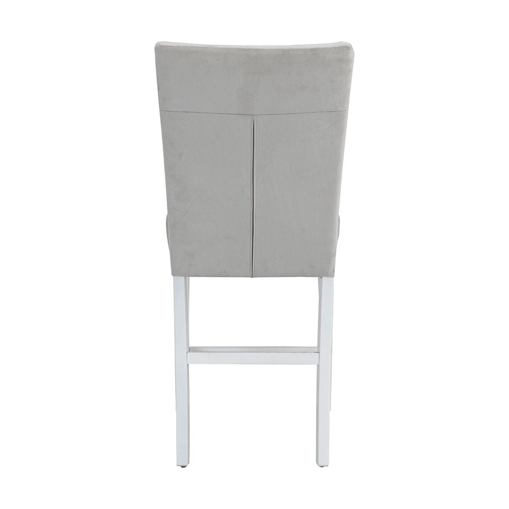 Elizaveta - Counter Height Chair (Set of 2) - Gray Velvet &White High Gloss - Urban Living Furniture (Los Angeles, CA)