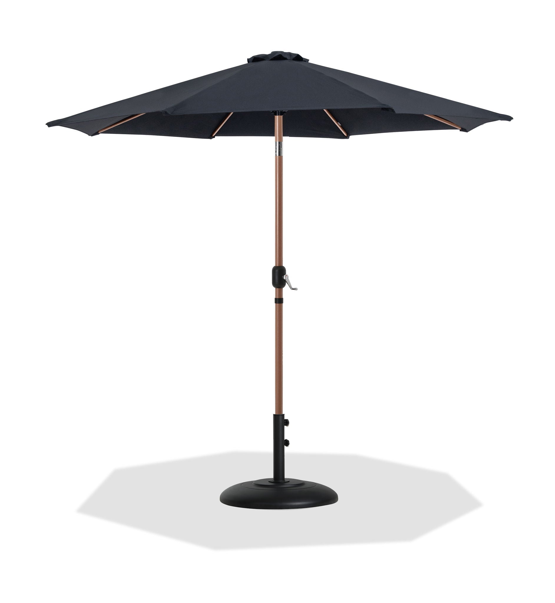 Fiji - Aluminum Patio Umbrella With Round Black And Teak Base - Urban Living Furniture (Los Angeles, CA)