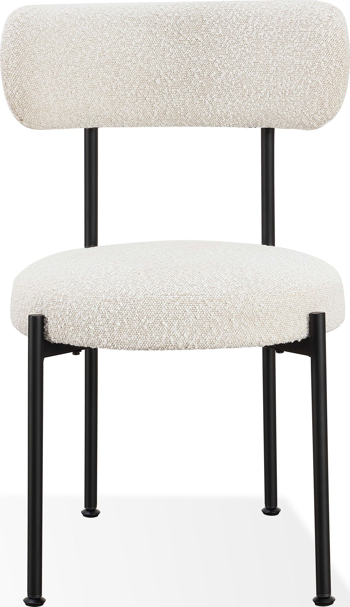 Aere - Boucle Upholstered Metal Leg Dining Chair (Set of 2) - Ivory And Black