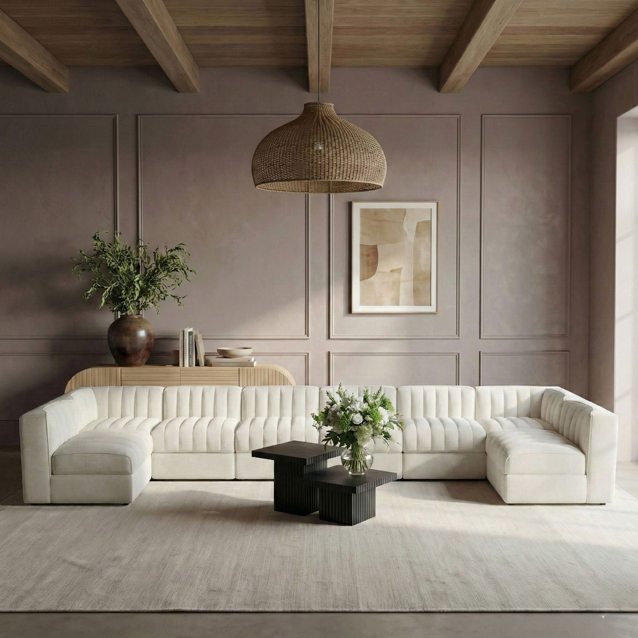 Rummi - Velvet Performance Fabric Upholstered 8 Piece Modular Sectional (With 2 Corner Chairs) - Urban Living Furniture (Los Angeles, CA)