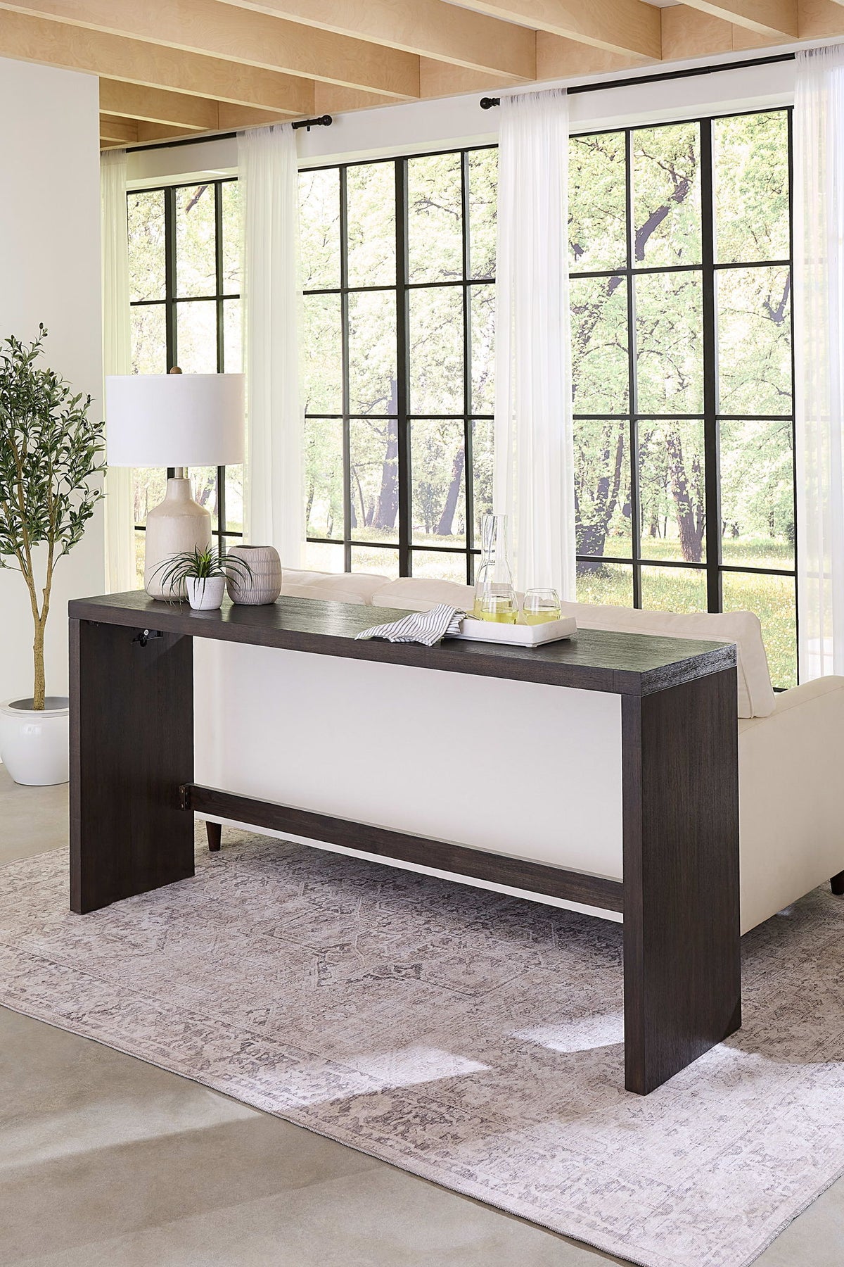 Oxford - Gathering Table With USB / Power - Basalt Gray
