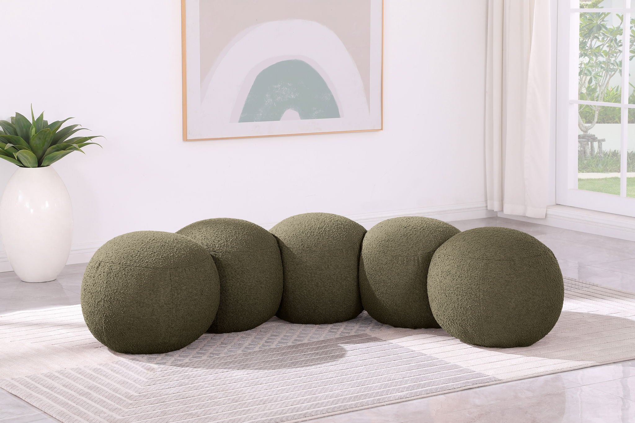 Apollo - Boucle Fabric Bench - Urban Living Furniture (Los Angeles, CA)