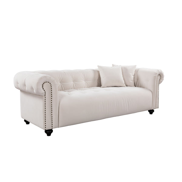 Vintage Medieval Style Sofa, Chesterfield Design, With 2 Throw Pillows