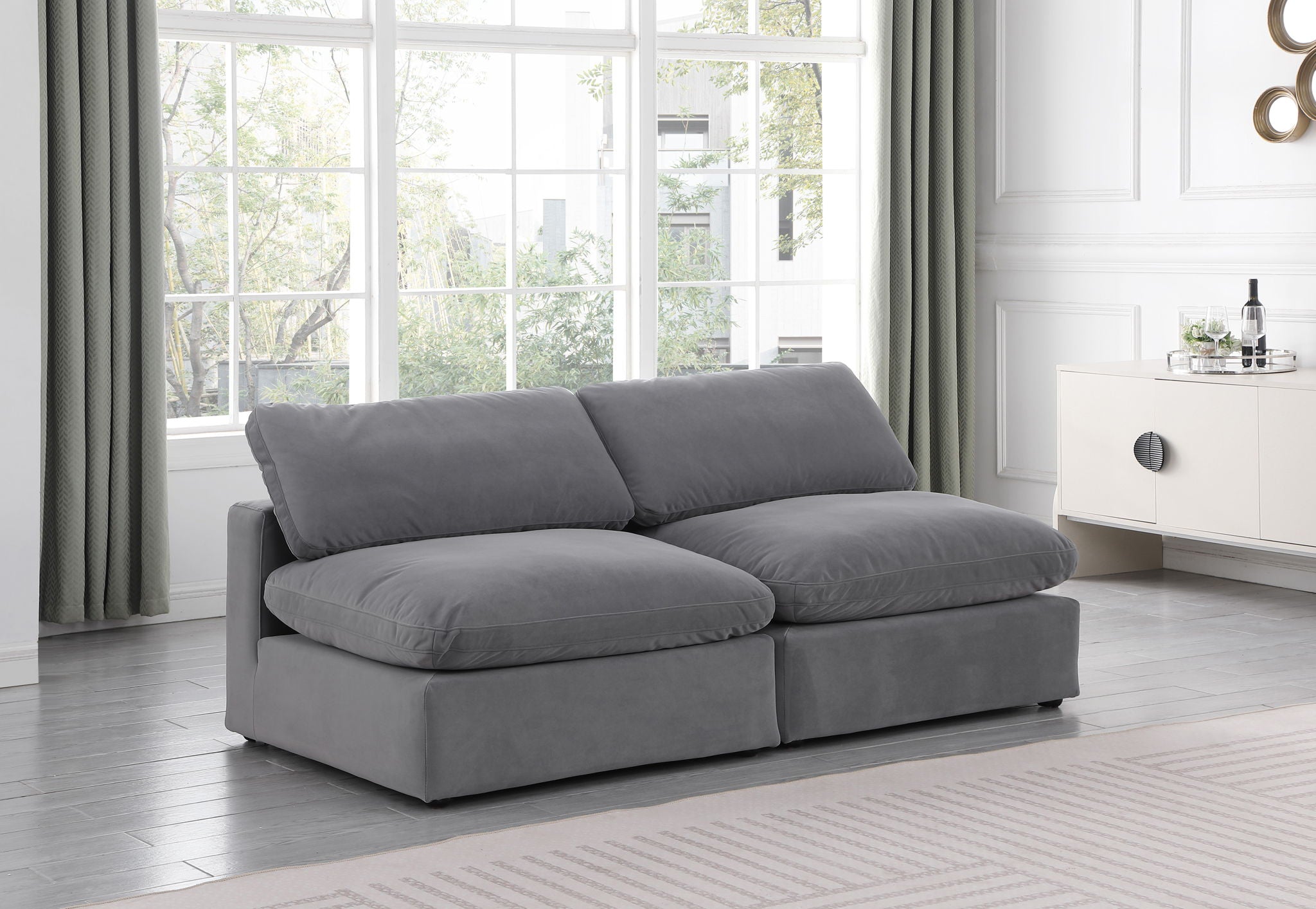 Comfy - Velvet Modular Armless Sofa 2 Seats - Urban Living Furniture (Los Angeles, CA)