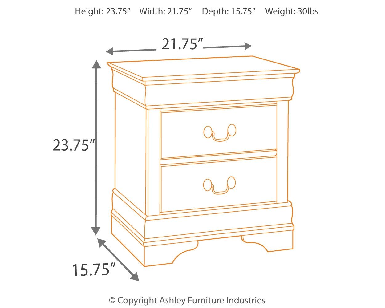 Alisdair - Reddish Brown - Two Drawer Night Stand - Urban Living Furniture (Los Angeles, CA)