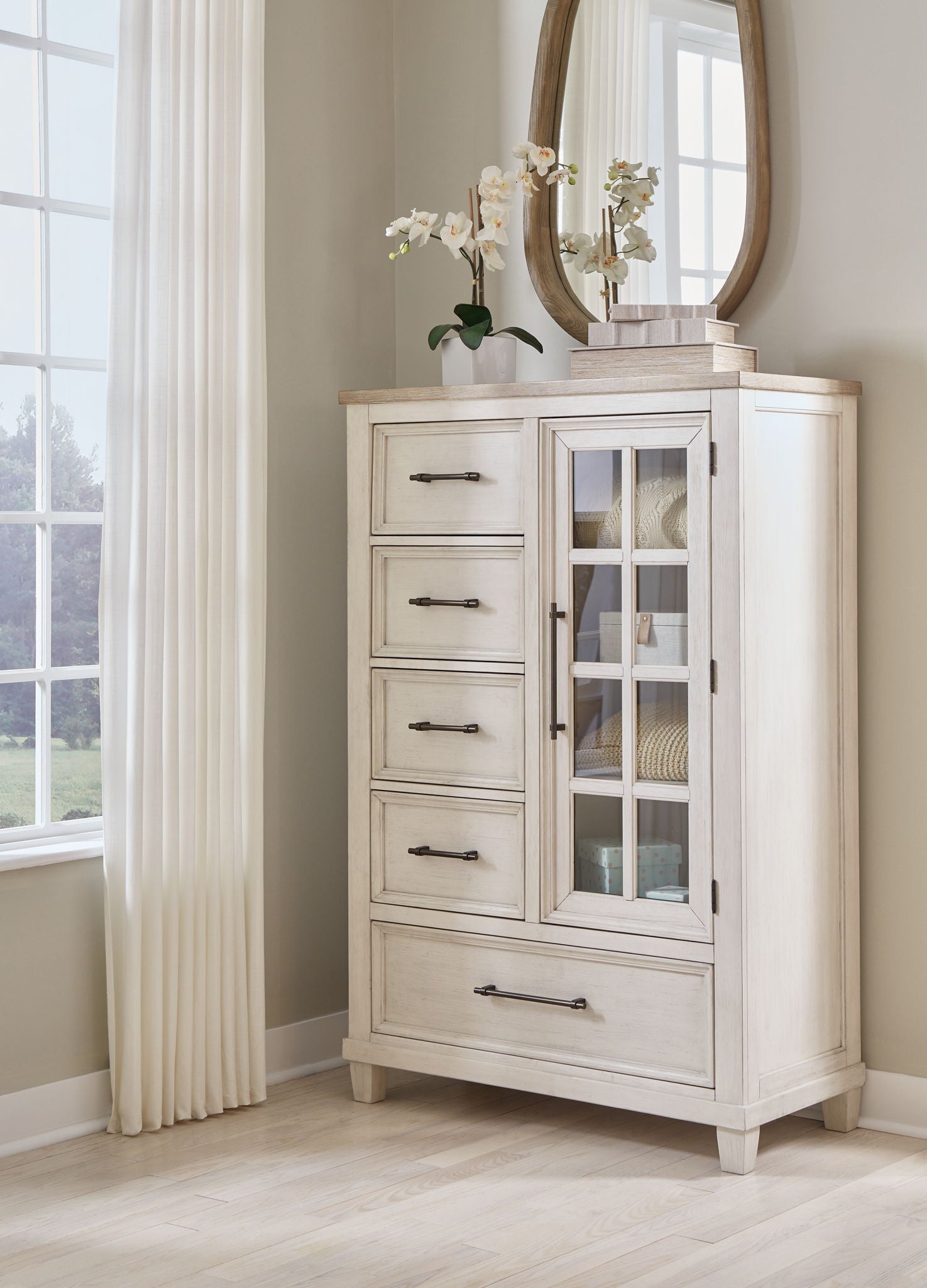 Shaybrock - Antique White / Brown - Door Chest - Urban Living Furniture (Los Angeles, CA)