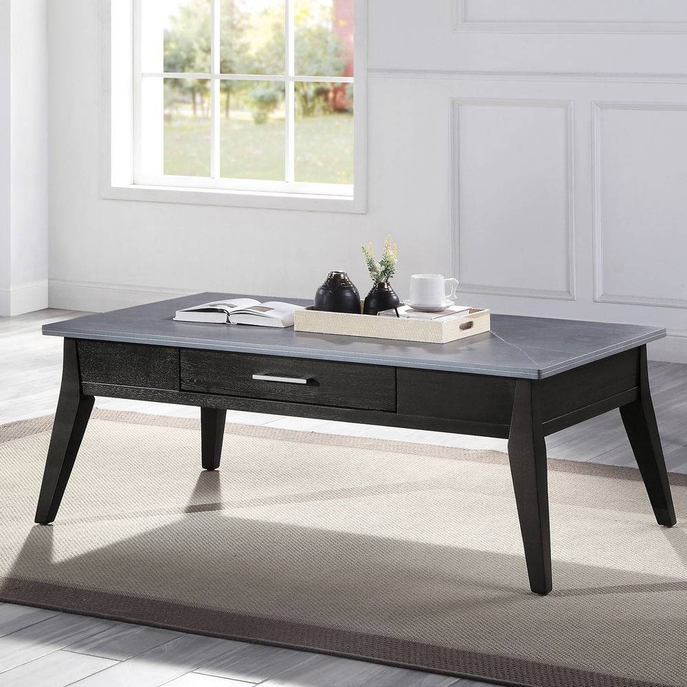 Zemocryss - Coffee Table - Sintered Stone Top & Dark Brown - Urban Living Furniture (Los Angeles, CA)