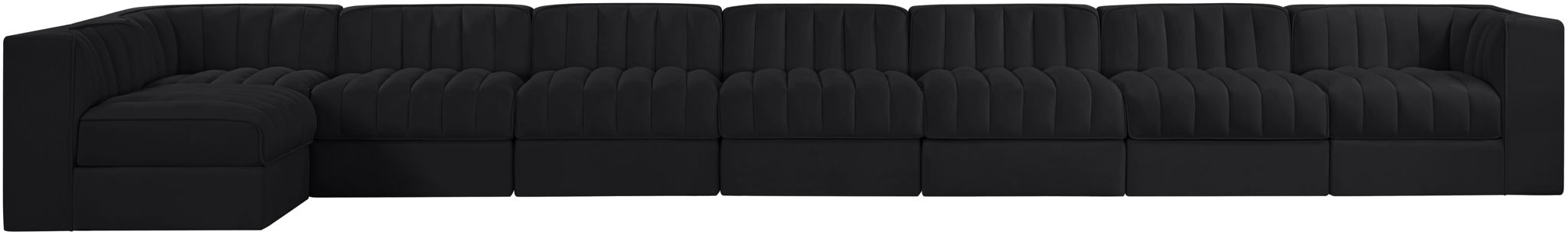 Rummi - Velvet Performance Fabric Upholstered 8 Piece Modular Sectional, L-Shaped (Right) - Urban Living Furniture (Los Angeles, CA)