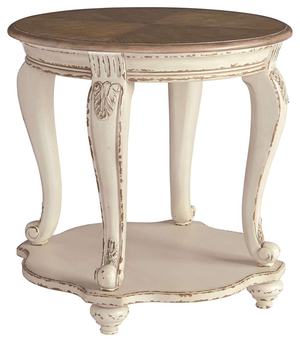 Realyn - White / Brown - Round End Table - Urban Living Furniture (Los Angeles, CA)