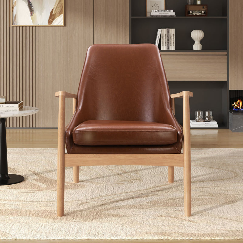 Mid-Century Modern Accent Armchair With High Back