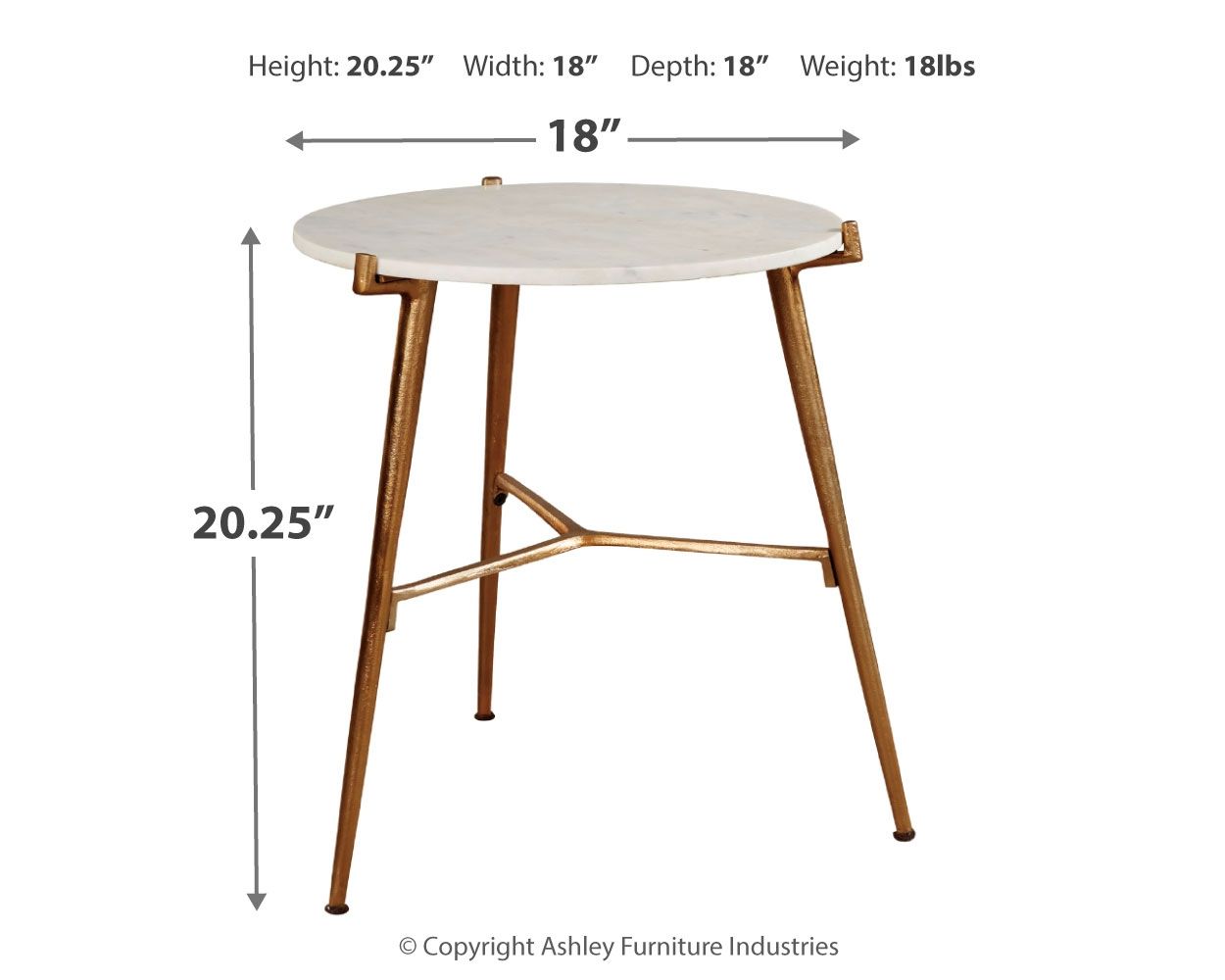 Chadton - White / Gold Finish - Accent Table - Urban Living Furniture (Los Angeles, CA)