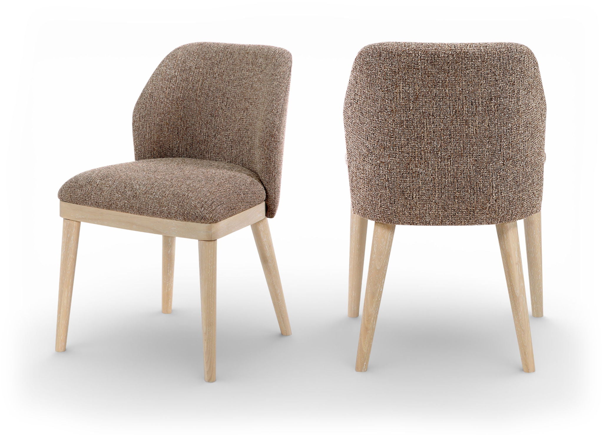 Valeo - Linen Textured Fabric Upholstered Dining Chair (Set of 2) - Painted Natural Base - Urban Living Furniture (Los Angeles, CA)
