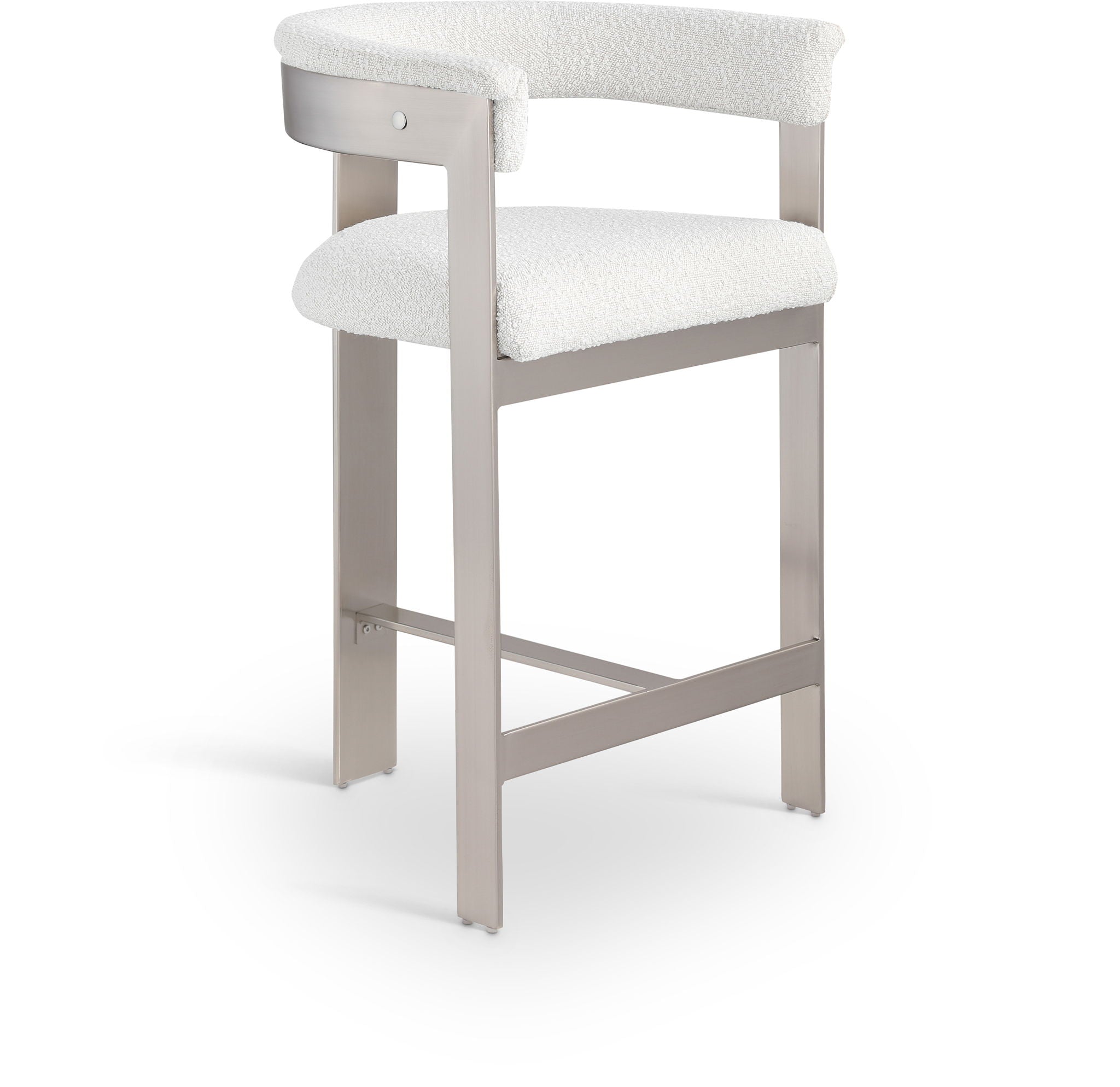 Romeo - Boucle Counter Stool With Silver Base (Set of 2) - Urban Living Furniture (Los Angeles, CA)